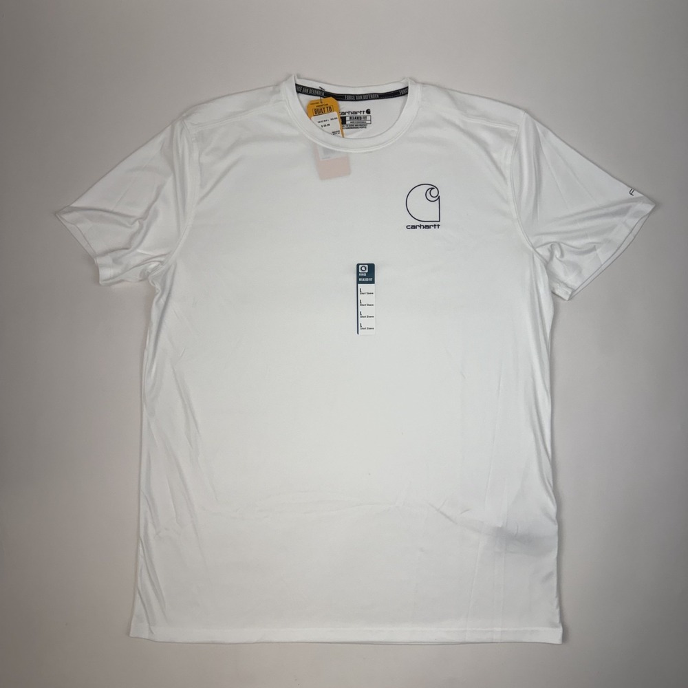 New Mens Carhartt Force Sun Defender Short Sleeve Logo Graphic T-Shirt Size L - Picture 1 of 3